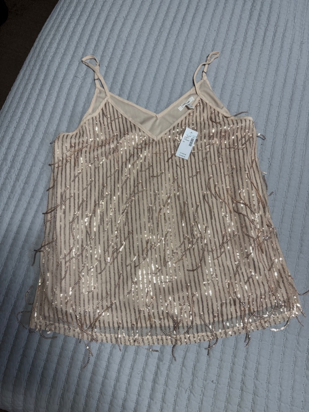 Maurices Blush Sequin Striped Cami
